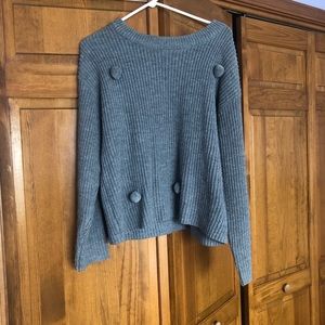 Grey Pom Pom Sweater